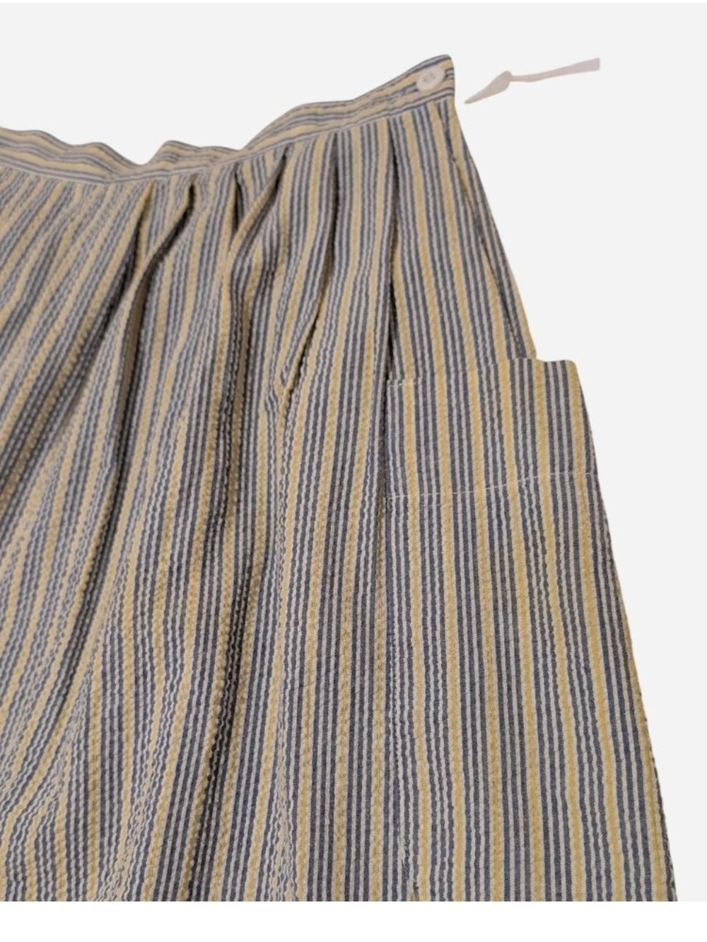 Pre-owned Talbots Blue and Cream Vertical Stripe A-Line Skirt - Picture 6 of 9